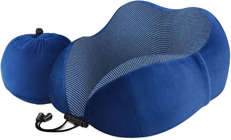 Oreiller De Voyage En Mousse Mémoire U-shaped - Coussin Nuque Pour Avion, Voiture, Bureau - Noir Avec Housse Velours Amovible - 12