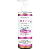 DERMATOUCH Retinol Face Cleanser with Hyaluronic Acid &amp; Cucumber, 8 Fl Oz | Daily Face Wash, Vitamins &amp; Antioxidants, For Normal to Dry Skin, Made in USA