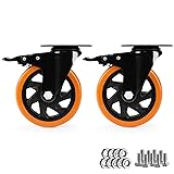 Caster Wheels, Heavy Duty 5 Inch Casters Set of