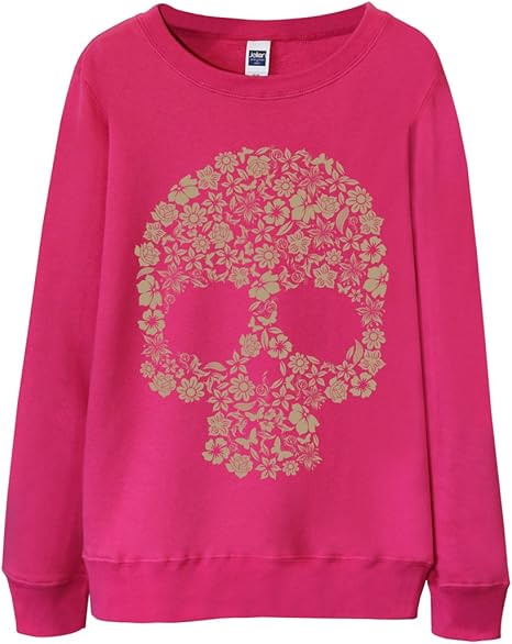 Amazon ノーブランド品 花柄スカル ピンク Xxlサイズ メンズ スウェット スエット トレーナー トレーナー パーカー 通販