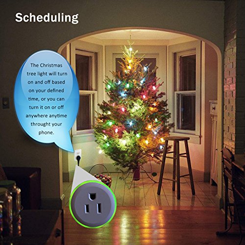 WIFI Smart Mini Plug Socket, Cxy Smart Phone and Voice Controlled Timer Switch with RGB Light Ring for Household Appliances, No Need Hub, Works with Amazon Echo and Google Assistant.(2 pack)