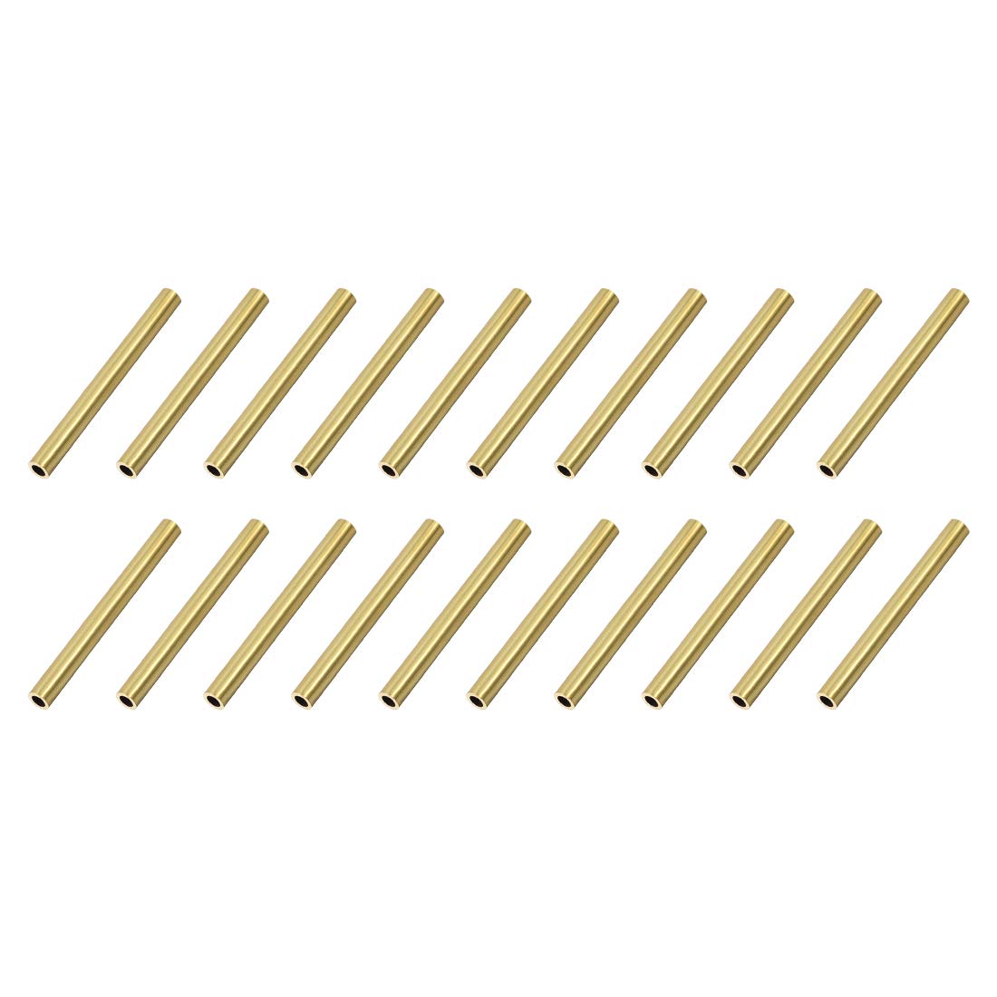 sourcing map Brass Round Tube, 3mm OD 0.5mm Wall Thickness 30mm Length Seamless Pipe Tubing for DIY Crafts 20 Pcs