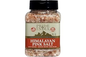 Pride Of India - Dark Himalayan Pink Salt Crystals w/ 84+ Natural Minerals, Coarse 4-5mm - 1 Pound (16 oz) Dual Sifter Jar - Use in Cooking and in Grinders - Superb Value - Authentic Strong Flavor