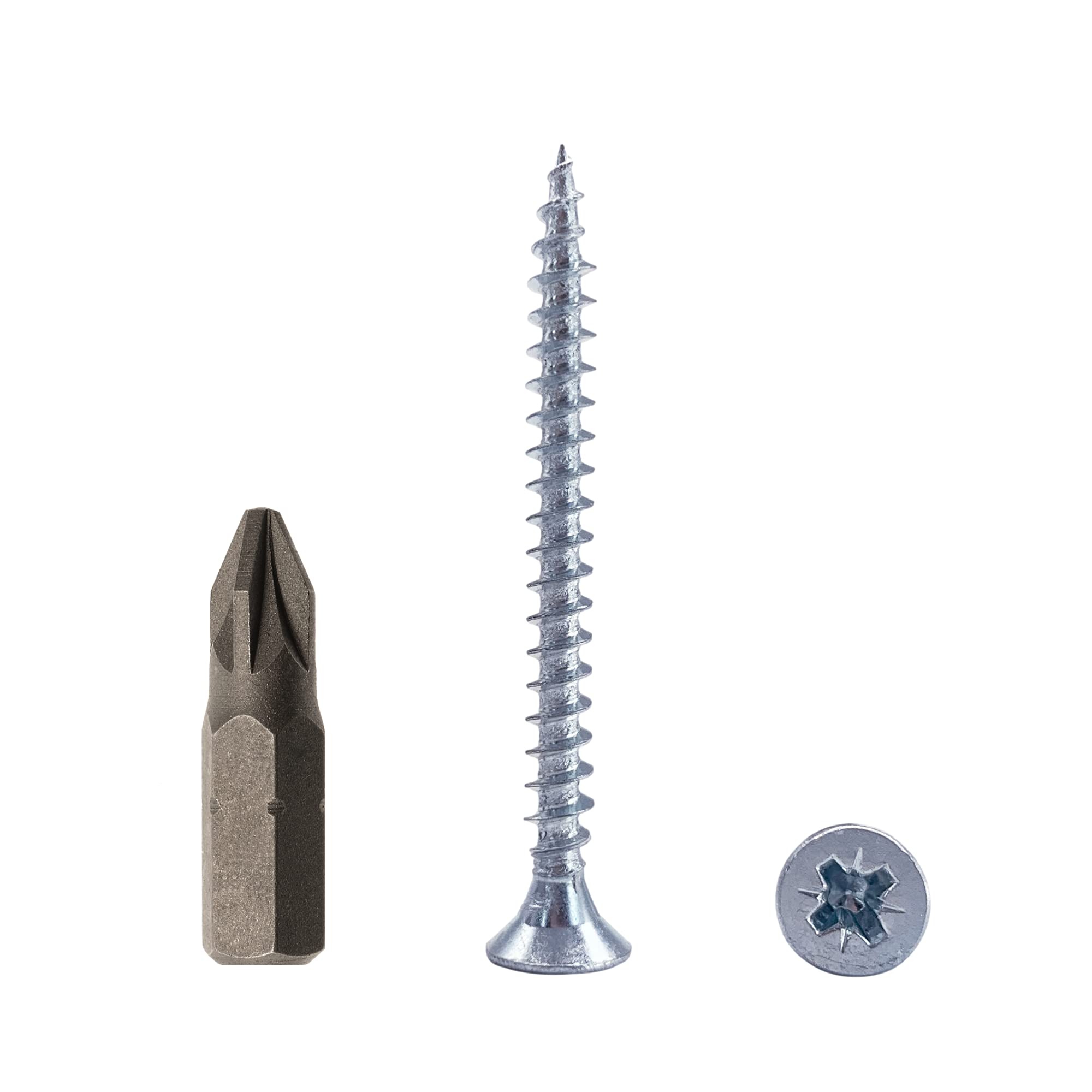 (Pack of 200 pcs) Zinc Plated Steel 4.0 x 45 mm Wood Screws, Chipboard Screws, Universal Pozi-Drive Screw, PZ Fully Threaded, Countersunk Head (200, 4.0 x 45 mm)