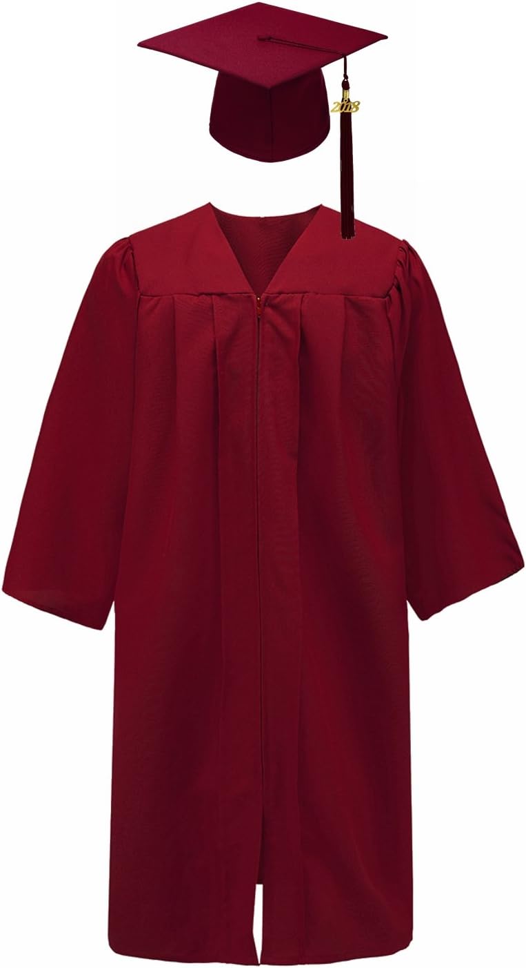 Unisex Adult Matte Graduation Gown Cap with Tassel 2020, 13 Colors