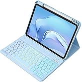 Akkerds for iPad A16 Case with Keyboard - 7 Colors Backlit Keyboard for iPad 10th Generation/iPad Air 11 Inch - Wireless Folio Cover for iPad Air 10.9 Inch/iPad Pro 11 Inch 2022/2021/2020 -SkyBlue