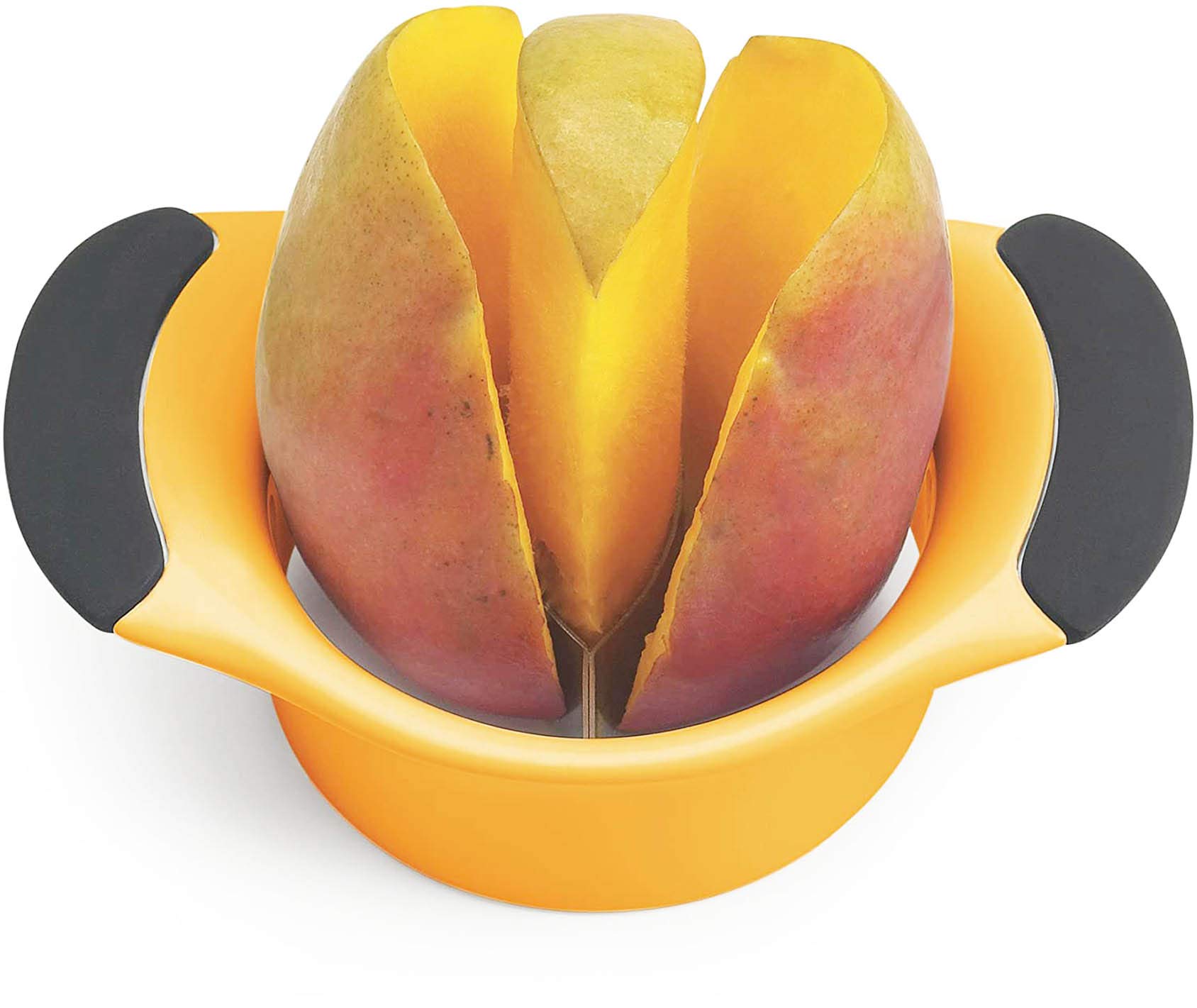 Mango Slicer, Peeler and Pit Remover Tool, Mango Cutter Splitter, The Indestructible blade shape can completely peel off all the mango skin,Fruit Divider,Ergonomic Rubber Grip Handle Non Slip,BPA-free