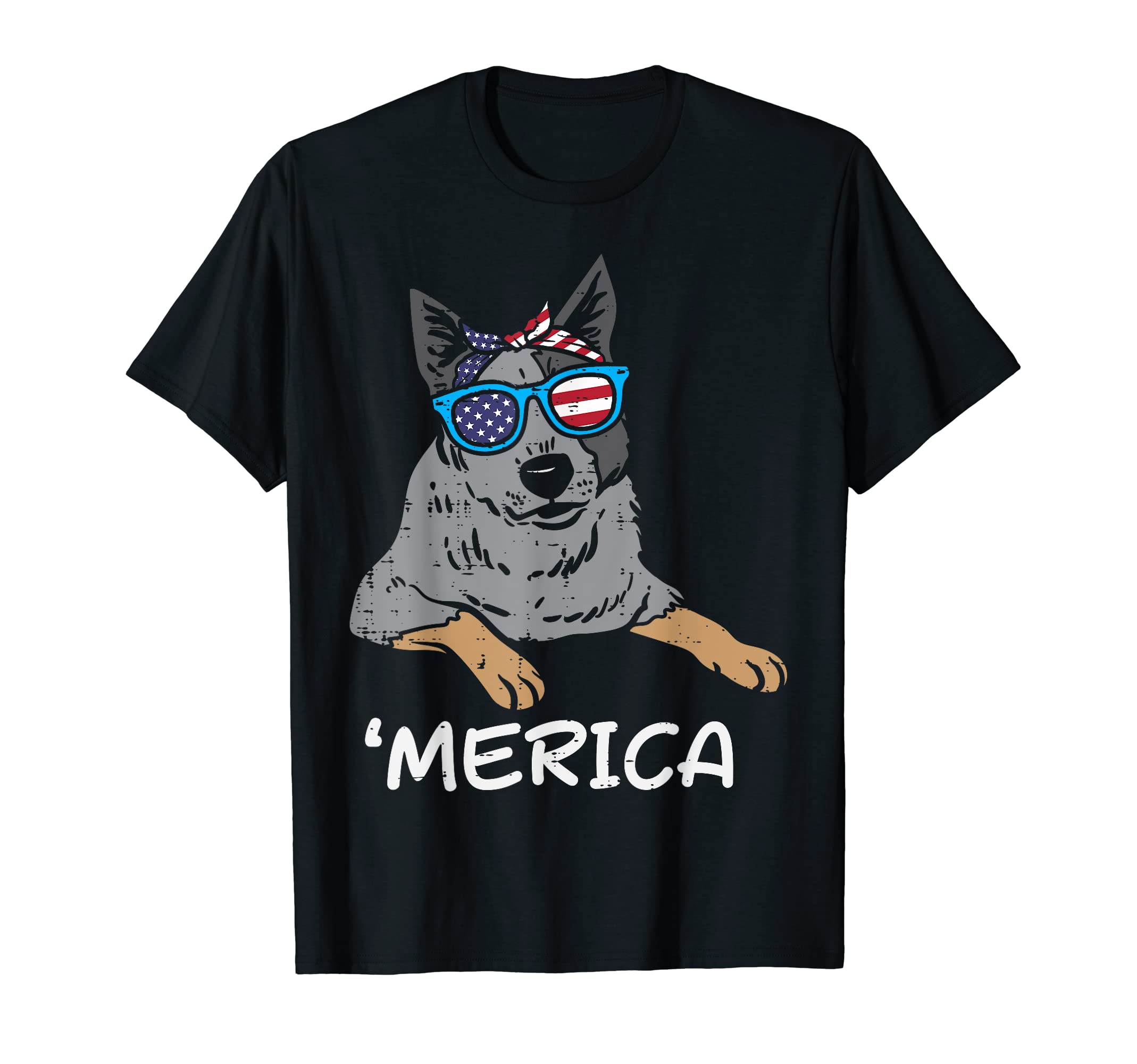 Merica Heeler Cattle Dog American USA 4th Of July Fourth Dog T-Shirt