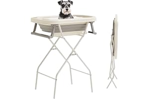 BESTMAN MARINE Portable Dog Bathtub,Dog Washing Station,Collapsible Elevated Pet Tub for Bathing, Grooming, Showering,Pet Bathing Basin for Small to Medium Dogs,Indoor and Outdoor