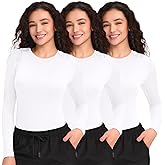 COZYFIT 3 Pack Scrub Undershirts Long Sleeve Women - Underscrub Comfort Tee