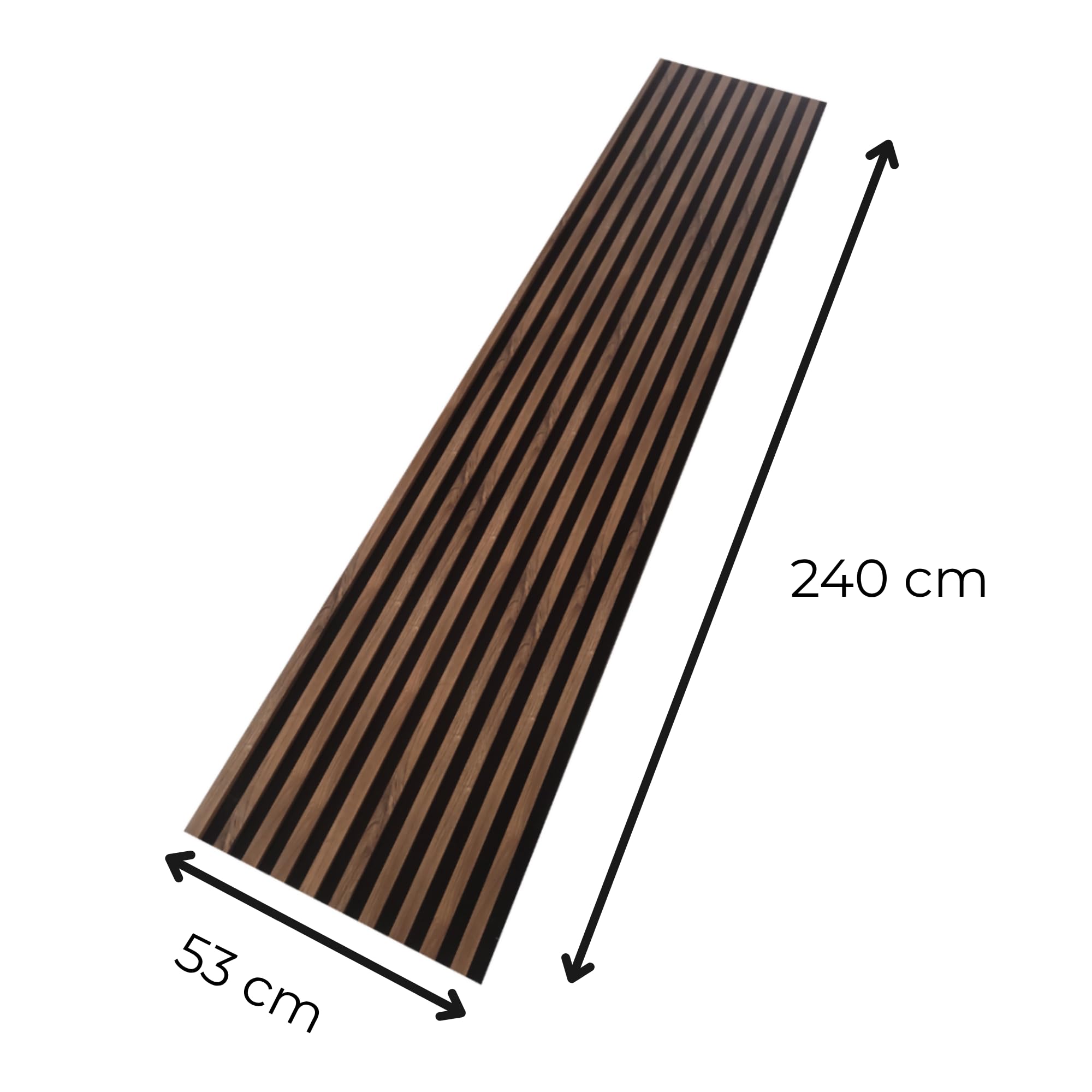MEBANO. Akustikpaneele auf Schwarzplatte 2 Stücke x (26,5x240 cm) Wandpaneele Farbe: Eiche Artisan MDF Wandverkleidung Innen Moderne Lamellenwand Deko Wand 2