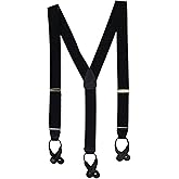 CTM Men's Big & Tall Elastic Button End Suspenders
