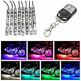 AUDEW Motorcycle ATV 8 Strip RGB LED Kit Remote Controller Multi Color Neo Light Glow
