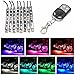 Audew Motorcycle ATV 8 Strips RGB LED Light Kit Remote Controller Multi-Color Neon Lights Glow for BMW Honda Kawasaki Suzuki Ducati KTM Harley