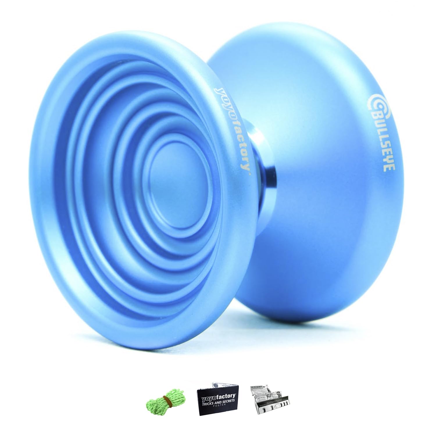 YoYo Factory Bullseye Metal Yo Yo – Professional Unresponsive Trick YoYo | Magic YoYo Style DNA Yo-Yo for Kids, Teens & Advanced Players - Blue
