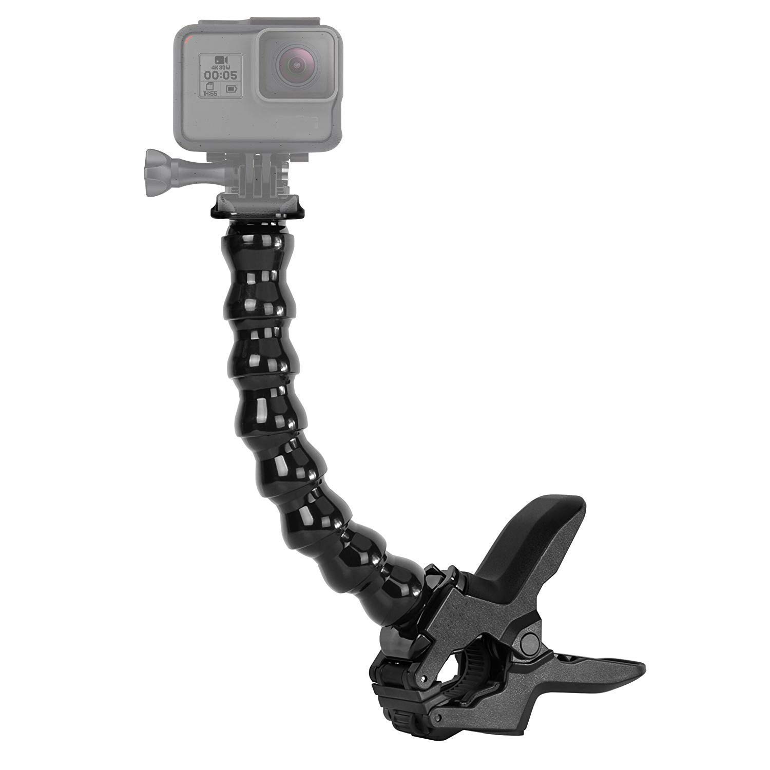 Eyeon Jaws Flex Clamp Mount Clamp Mount Accessory Holder with Adjustable Gooseneck Arm for GoPro 2018 7 6 5 4 3, Xiaomi YI 4K, SJCAM, Campark, APEMAN, Crosstour, Victure Camera