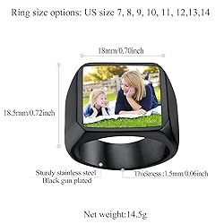 FindChic Customized Signet Photo Rings Square