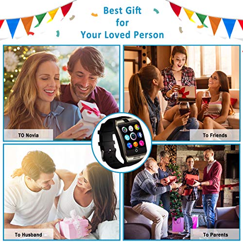 Smartwatch con Whatsapp,Bluetooth Smart Watch Pantalla táctil,Reloj Inteligente Hombre con Cámara, Impermeable Smartwatches Telefono Sport Fitness Tracker Compatible Android iOS...