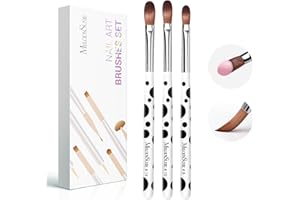 MelodySusie 3Pcs Acrylic Brush Set, Size 8/10/14 Professional Pen for Nail Application, Powder Art Extension and 3D Carving - DIY Home Salon