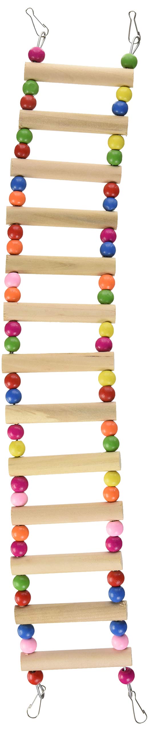 SunGrow Bird Ladder: Brightly Colored: Helps Birds with Balance: Durable & flexible: Made with Natural wood & edible dye : Easy Installation: Ideal Exercise & Fun accessory for small to medium birds