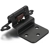 Vallecloud Matte Black Cabinet Hinges, 3/8&rdquo; Inset, 4 Pack | for Kitchen Cabinet Door, Self Closing, for Older Cabinets, Semi Hidden (Concealed), Face Frame, Surface Mount, 2 Pairs
