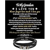 LEONADORA Grandson Bracelet From Grandma Grandpa, Grandson Gifts From Nana Papa, Men Bracelet From Grandfather Grandmother for Graduation Birthday Christmas