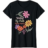 Walking by Faith Tripping Constantly Funny Christian Women T-Shirt