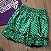 Kid Baby Girl Cute 3pcs Set Headband + Mermaid Ruffle Top Shirt + Mermaid Shorts Clothes Set (90 (2-3Y), Purple and Green)