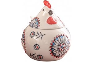 Salt Cellar with Lid, Chicken-Shaped Ceramic Salt Holder with Lid and Spoon for Counter, Coffee, Sugar, Spices and Candies Ce