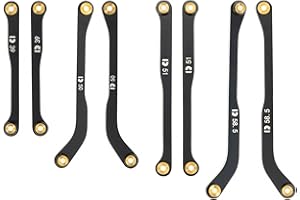 RampCrab High Clearance 4 Links Set for SCX24 C10, Steel Links Set, Upgrade Parts for SCX24 Bronco, C10, Wrangler JLU, Axial 1/24 RC Crawler Car Upgrade Accessories, 8Pcs, Black