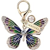 MONNEL MC163 Gorgeous Crystal Big Butterfly Lobster Clasp Charm Pendant with Velvet Bag (, 1 piece)