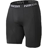 Niksa 3 Pack Compression Shorts Men, Spandex Athletic Workout Running Shorts Performance Sport Baselayer Underwear