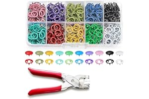 100 Sets Metal Snaps Buttons with Fastener Pliers Press Tool Kit, 9.5mm Metal Button Snaps Press Studs with Case, Snap Button