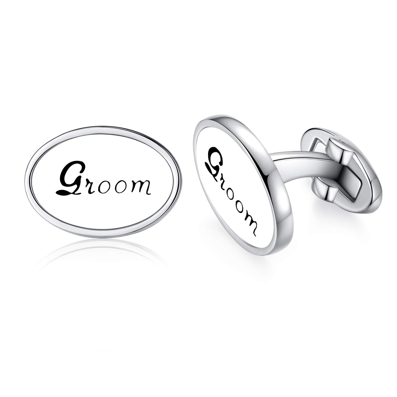 HONEY BEAR Oval Wedding Cufflinks for Mens Marriage Gift