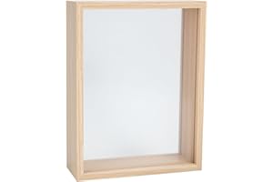 Angoily Pressed Dry Flower Shadow Box Frame 8 Inch Hollow Wooden Display Frame for DIY Craft Home Wall