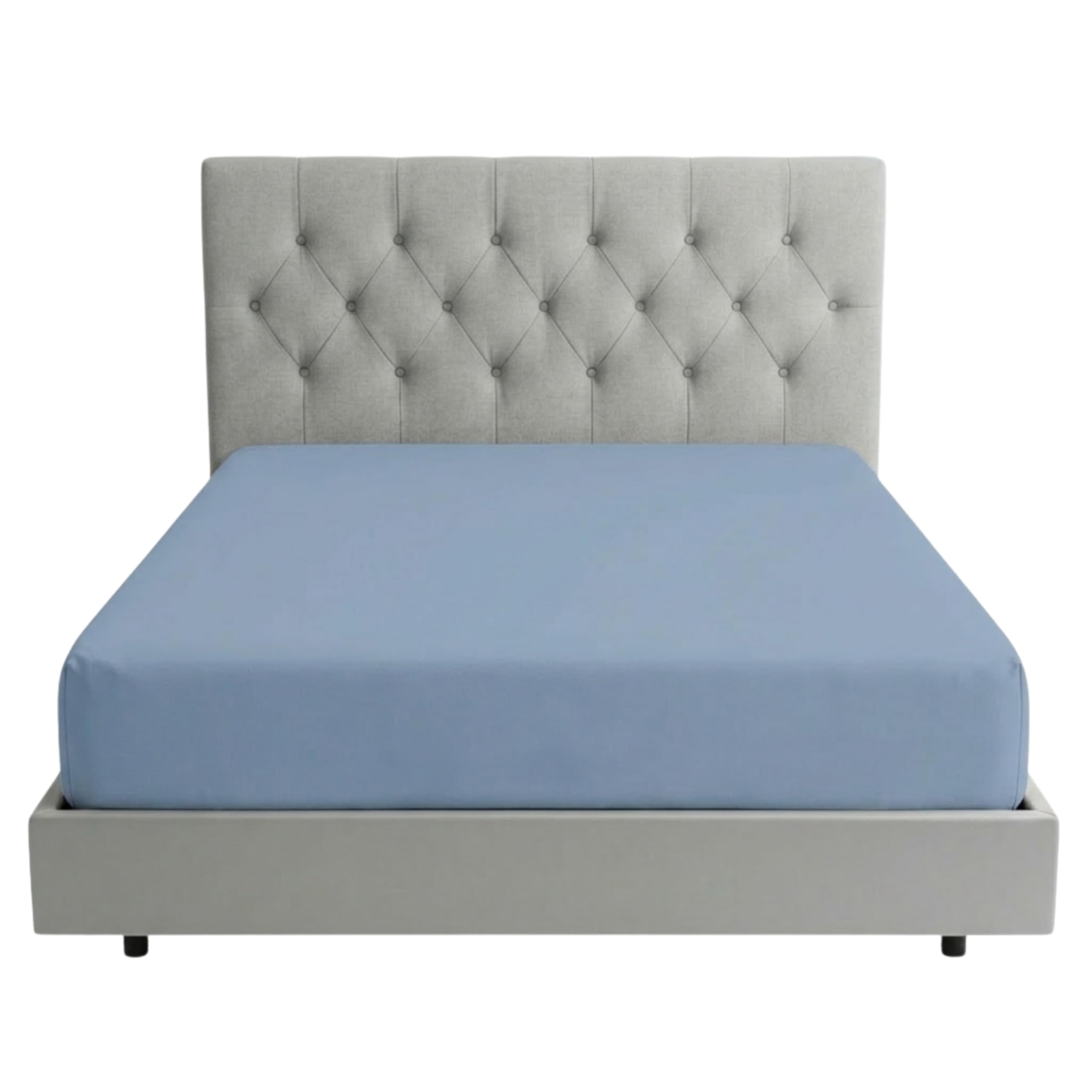 BRIT COTTON® Fitted Sheet – 25cm/10" Deep Pocket, Easycare Soft Percale Bed Sheet with Elasticated Corners, Non-Iron, Breathable, Durable Polycotton Bottom Sheet (Gray, Super King)