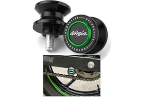 GOXMOTO 8MM Swingarm Spools Sliders Motorcycle Rear Stand Frame Sliders Aluminum Compatible with Ninja ZX6R 500 650 400 1000SX ZX4R ZX4RR ZX10R ZX-4R ZX-4RR ZX-6R ZX-10R Accessories (Green)