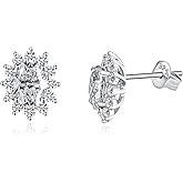 IMOLOVE Moissanite Stud Earrings for Women, 1.5 Carat D Color VVS1 Clarity Hypoallergenic Earrings for Women Oval Cut Womens Sterling Silver Stud Earrings with 18k White Gold Plated