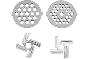 WFNIHONHON Meat Grinder Plates and Blades, Stainless Steel Replacement Parts, for Various Grinders, Sausage Stuffing Disc, Fo