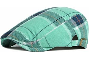 meioro Mens Striped Plaid Flat Cap Cabbie Beret Ivy Newsboy Hat Gatsby Adjustable Hat Driving Hunting Cap