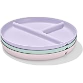 OXO Tot Stackable Divided Plates Set, 3-Pack, Light Multicolor