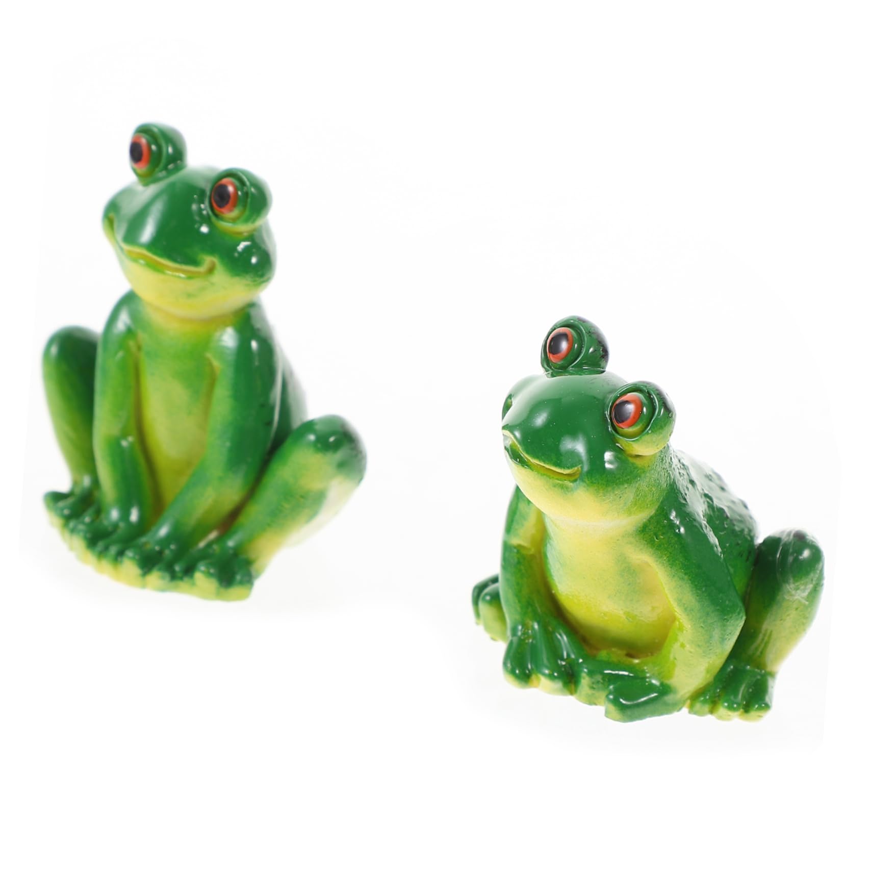 Warmhm Frog 2Pcs Garden Frog Ornament miniature scene decorations household garden decoration animal ornament small animal statue garden statues Small animals Cartoon resin micro scene