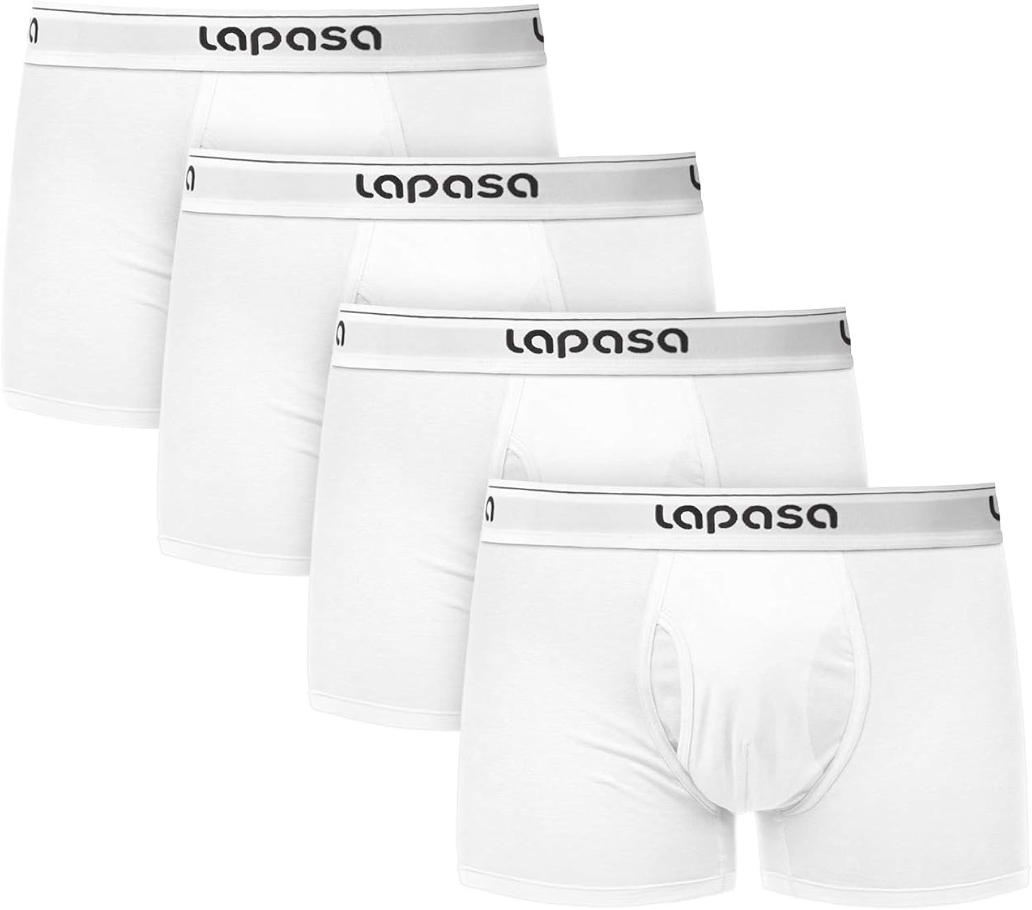 LAPASA Boxer Uomo Confezione da 4, Mutande in Cotone con Apertura