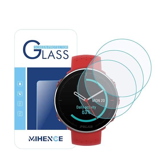 【3PCS】 for Polar Vantage M Tempered Glass Screen Protector, 9H Premium Real Screen Protector for Polar Vantage M Watch Anti Scratch Protector