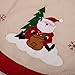 iPEGTOP 42 inches Burlap Rustic Christmas Tree Skirt - Classic Holiday Decorations Woodland Santa Snowflake Embroidery - Begie Red Rim