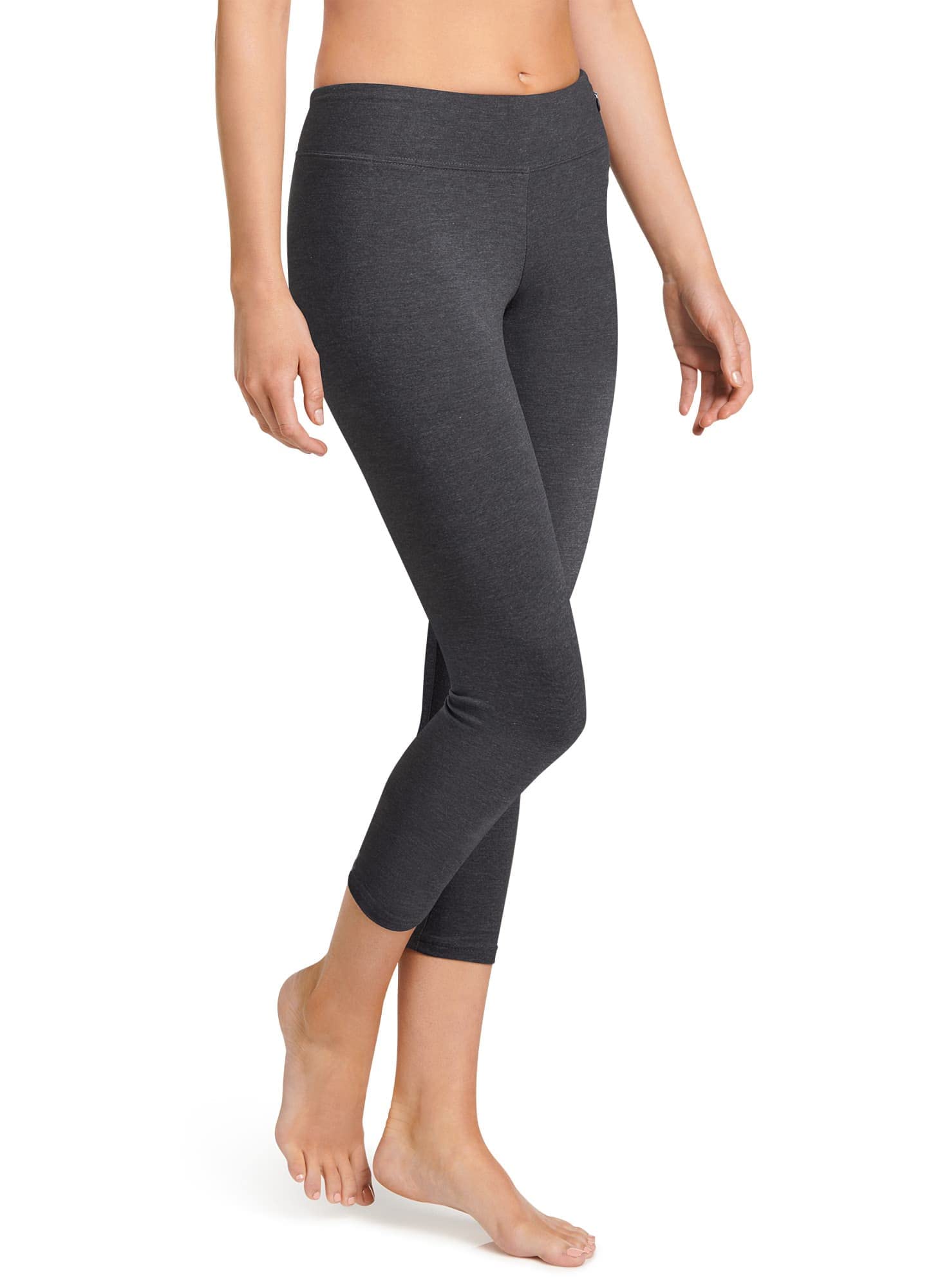 Jockey Women’s Activewear Cotton Stretch Capri Legging, Charcoal Grey Heather, M