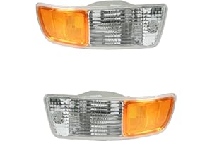 BAYYEE 1Pair Corner Marker Light Drvier Passenger Side Replacement Front Parking Signal Lamp Assembly Fit for Toyota RAV4 1998 1999 2000, 81511-42040 (with Bulb)