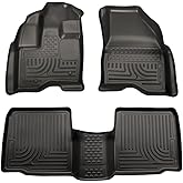 Husky Liners Weatherbeater Floor Mats | Fits 2009-2016 Lincoln MKS | Front & 2nd Row, 3-pc Black - 98731