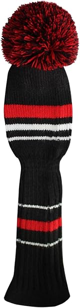 Scott Edward Knitted Golf Club Head Covers 3Pcs Driver Fairway Hybrid Red view 4