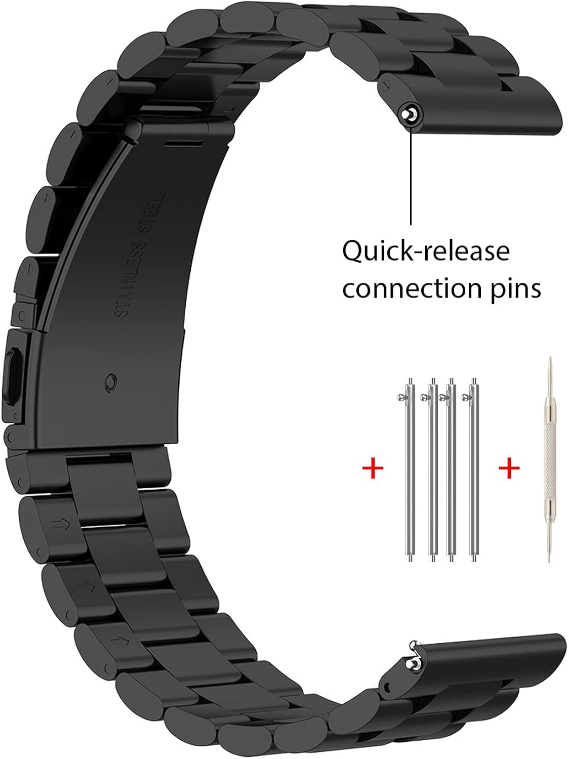 JNCVXN Compatible with Galaxy Watch 40mm 41mm 42mm 44mm 45mm 46mm Smartwatch Bands, 20mm/22mm Metal Strap Replacement Wristband for Samsung Galaxy Watch 3/Active 2/Gear Sport/Gear S3 Frontier/Classic: Clothing